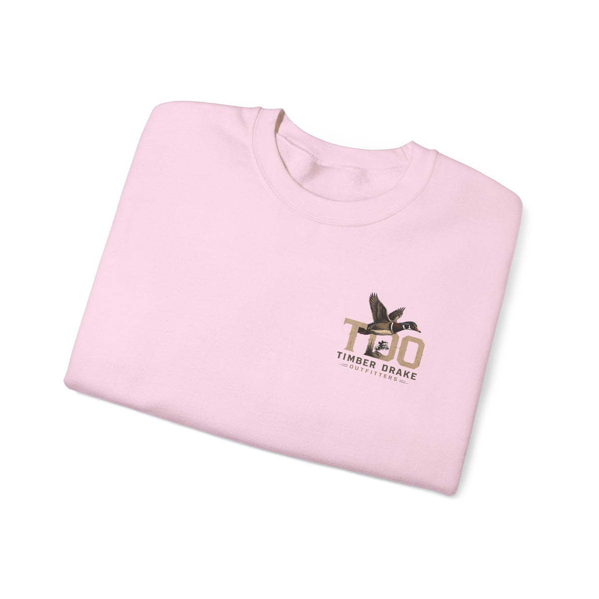 TDO Timber Drake Outfitters Crewneck Sweatshirt - Hunting Dog Sunset Graphic