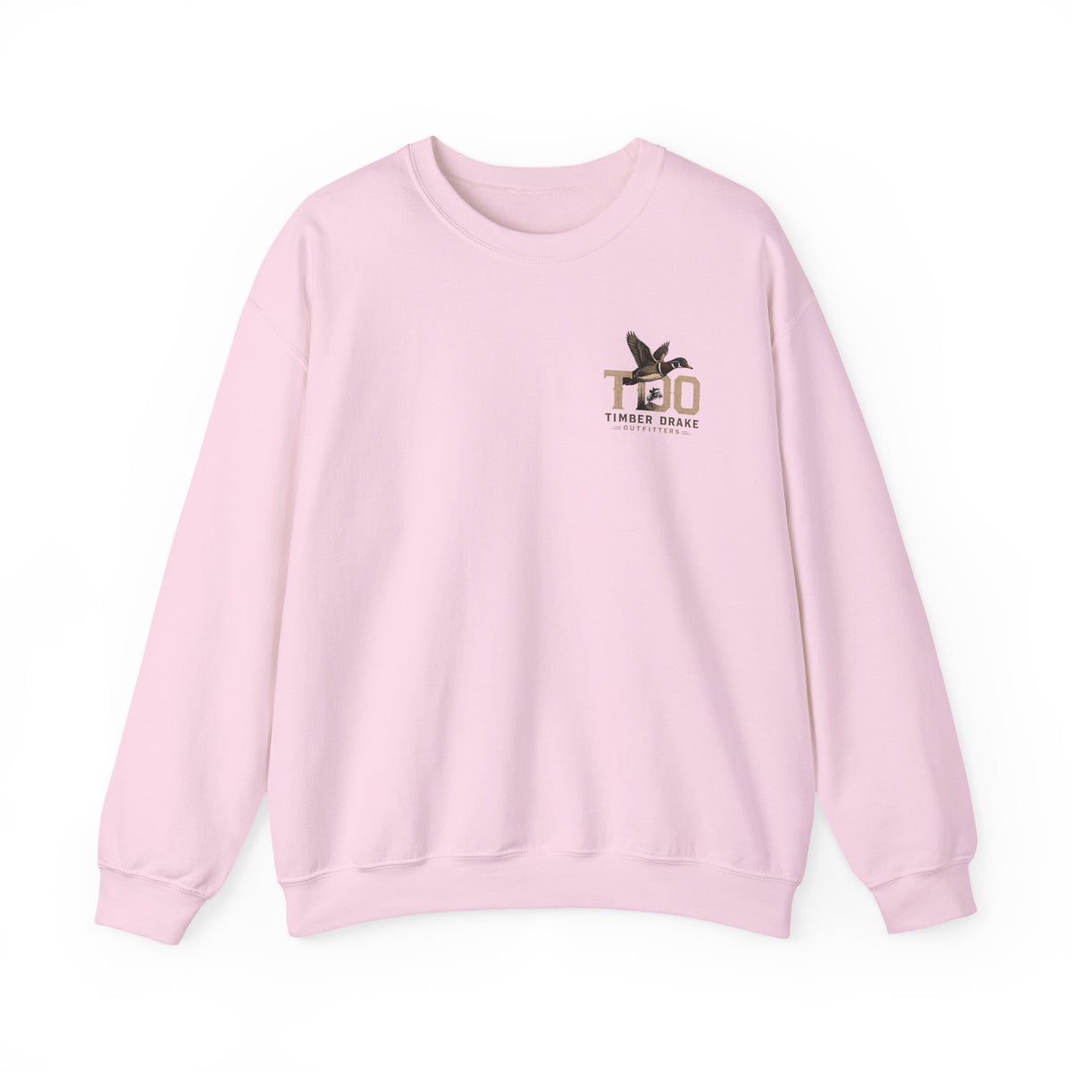 TDO Timber Drake Outfitters Crewneck Sweatshirt - Hunting Dog Sunset Graphic