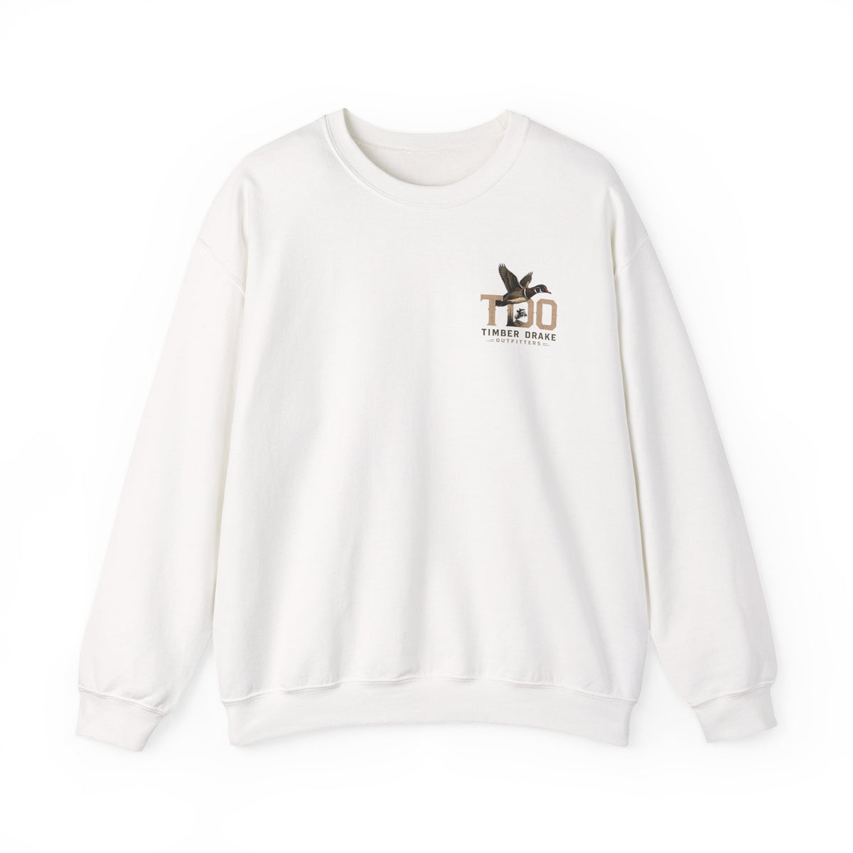 TDO Timber Drake Outfitters Crewneck Sweatshirt - Hunting Dog Sunset Graphic