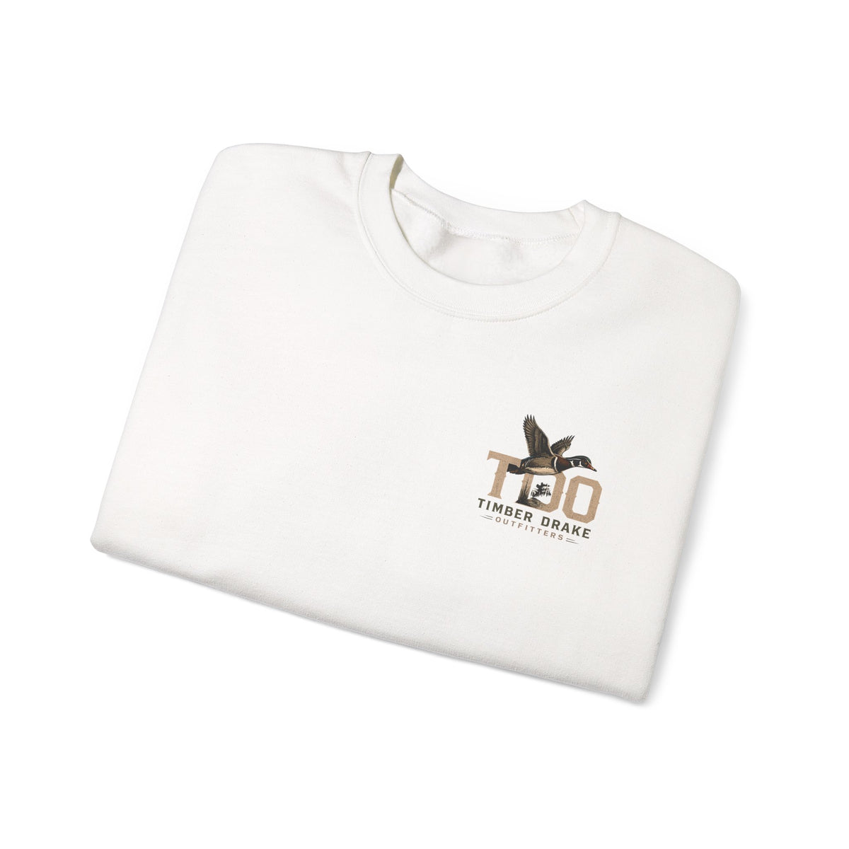 TDO Timber Drake Outfitters Crewneck Sweatshirt - Hunting Dog Sunset Graphic